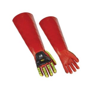 RINGERS R075 Waterproof PVC Coated Long Gauntlet-Style Impact Gloves